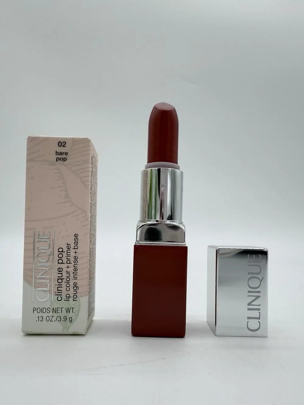 Clinique Pop Lip Colour + Primer Lipstick 02 Bare Pop .13oz / 3.9g